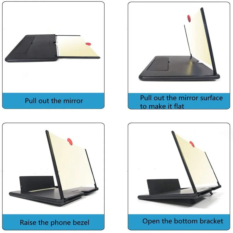 10/12 Inch HD Mobile Phone Screen Amplifier - Eye Protection & Anti-Blue Light Magnifying Glass
